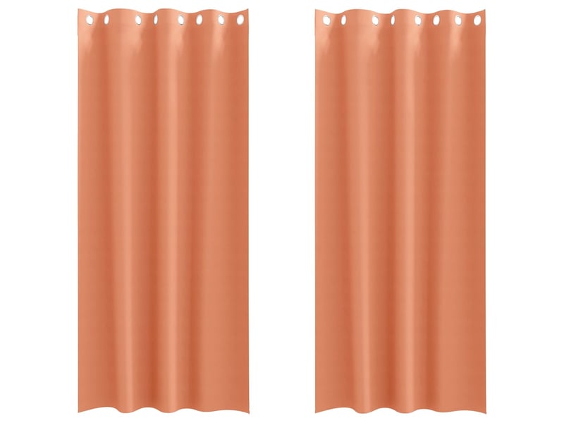 Lot de 2 rideaux occultants, rideaux black-out avec anneaux terre cuite 245 x 140 cm cf44789 - Conforama A