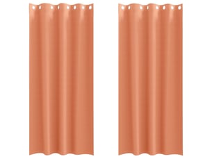 Lot de 2 rideaux occultants, rideaux black-out avec anneaux terre cuite 245 x 140 cm cf44789