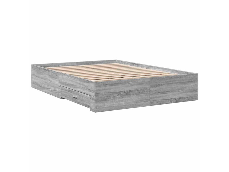  Lit double- lit adulte -  cadre de lit avec tiroirs sans matelas sonoma gris 120x190 cm  - Conforama B
