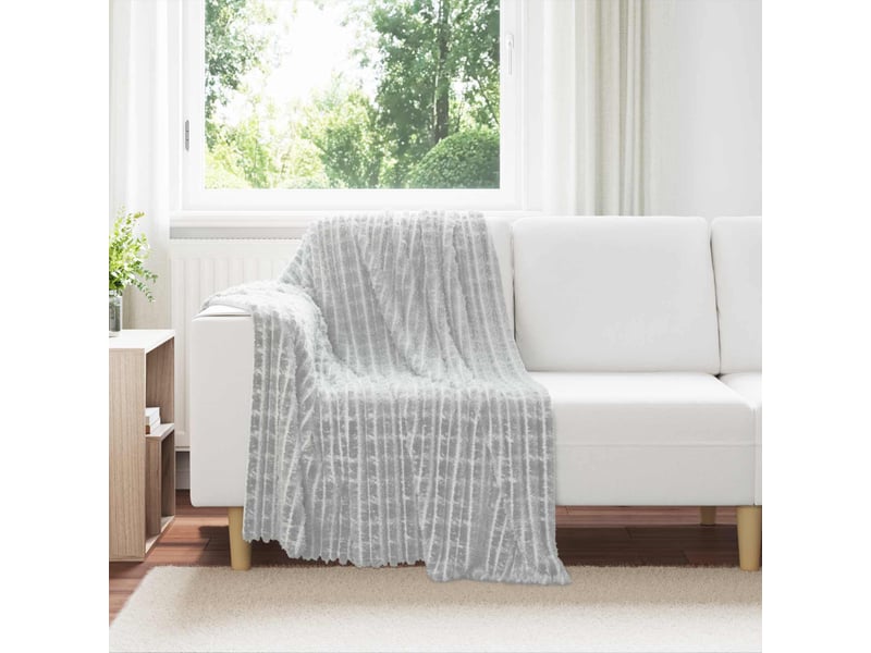  Couverture jetée de canapé gris 150x130 cm 0.51 kg toison  - Conforama B