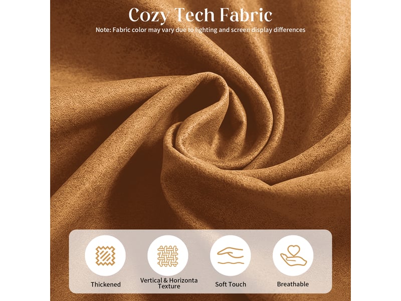  Siège rembourré avec repose-pieds en tissu marron T3800P541221 - Conforama E