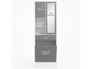 Buffet 3 porte(s) 1 tiroir(s) - 62 cm coloris blanc