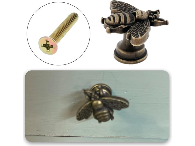  10 unités de boutons de métal abeille, 30x18x13 mm, couleur bronze  - Conforama C