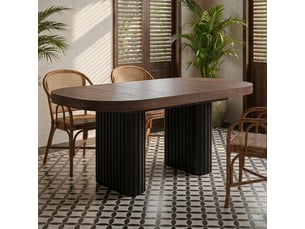 Table ovale extensible 110-260cm pieds design buxton bois noisette