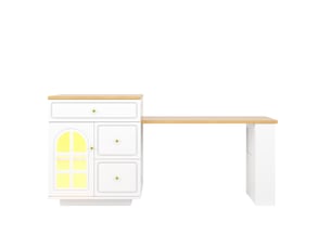 Îlot de cuisine extensible 122,5x59x93,5 cm avec led rgb mdf blanc
