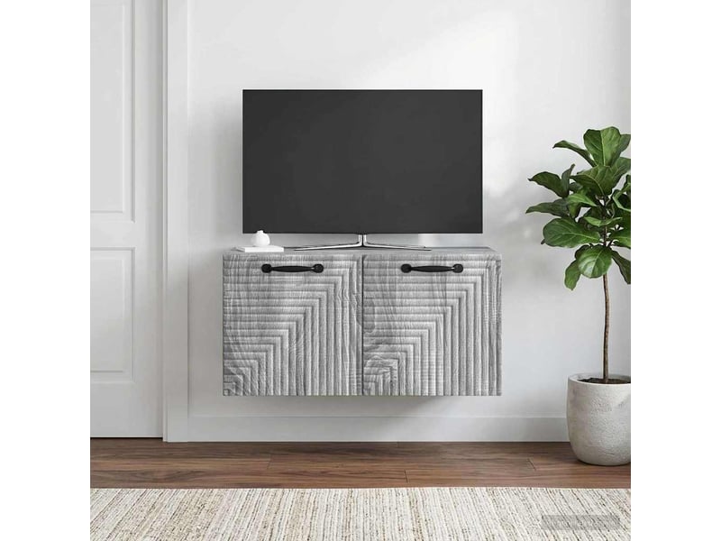 Meuble tv - banc tv - meuble de rangement mural sonoma gris 59,5 x 31 x 30 cm bois d'ingénierie  - Conforama D