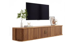 Meuble tv coloris bois foncé 175 cm   