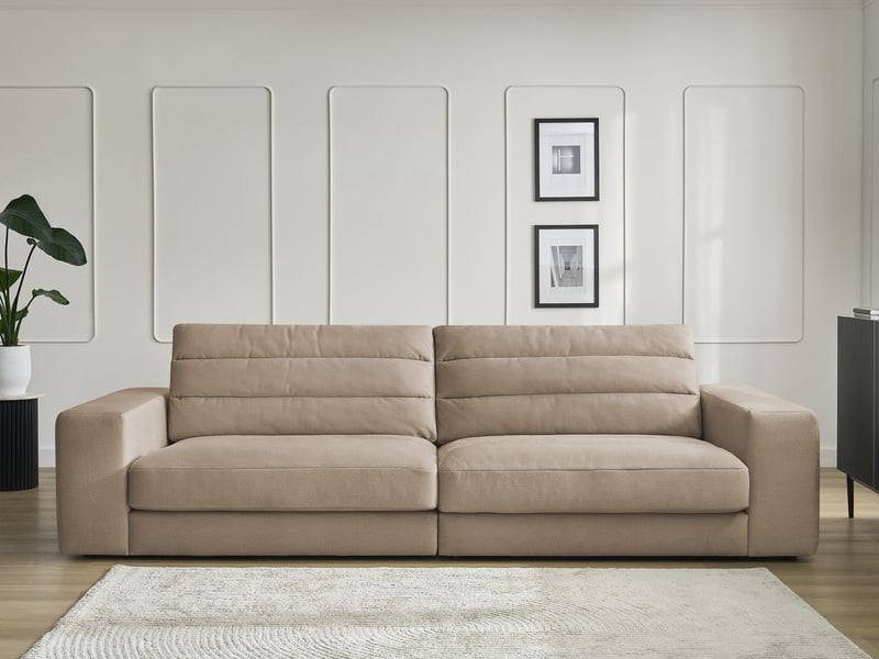  Bobochic canapé droit fixe 3 places sierra velours taupe SIERRA - Conforama D