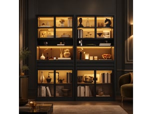 Vitrine coloris noir  OKMYHOME  - 160 cmx200 cm