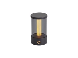 Lampe de table d'extérieur noire rechargeable avec station de charge ip65 - grill