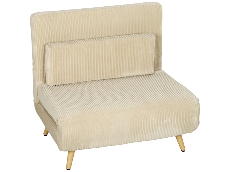  Canapé convertible, canapé-lit, en velours tricoté, beige, dossier réglable, 3 en 1, pour salon et séjour, pliable  - Conforama A