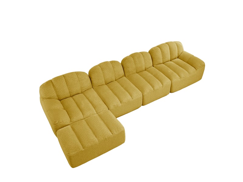  Canapé modulaire 4 places avec ottomane assise profonde 366 cm sans montage  - Conforama A