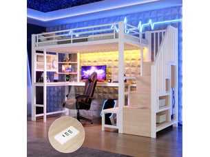Lit mezzanine 90x200 cm <strong>MODENUIT </strong>  <strong></strong> coloris blanc
