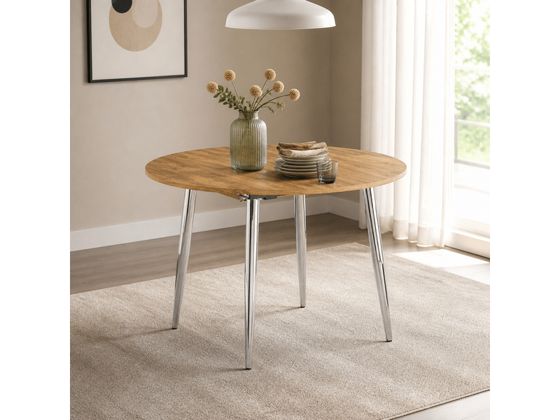 Table à manger ronde extensible ovale 107-137 cm diamètre table seule sans chaises - Conforama B