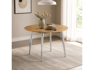 Table à manger ronde extensible ovale 107-137 cm diamètre table seule sans chaises