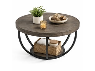 Table basse rond(e) coloris gris <strong>MIVRAY </strong> <strong></strong> - 80 cmx80 cm