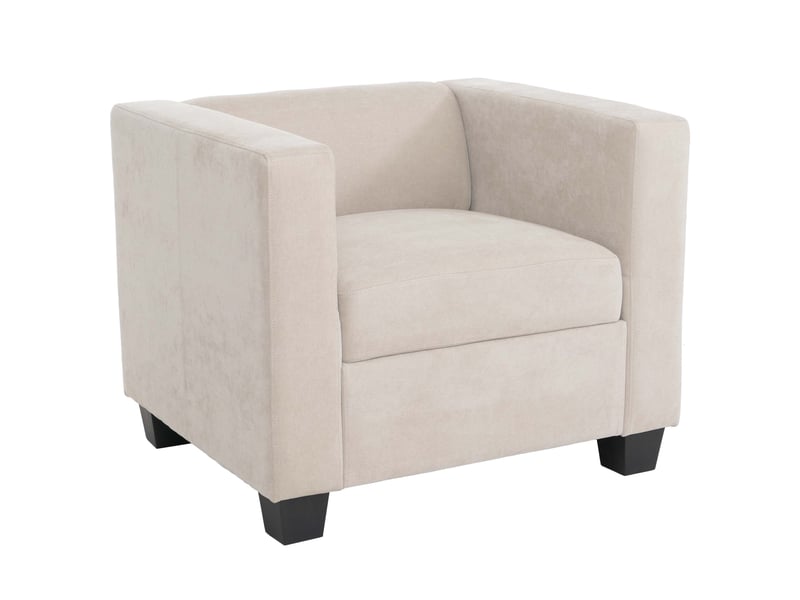  Fauteuil lille, fauteuil de salon, fauteuil rembourréde cocktail, suspension nosag, tissuchenille (260 gm²) - beige  - Conforama A