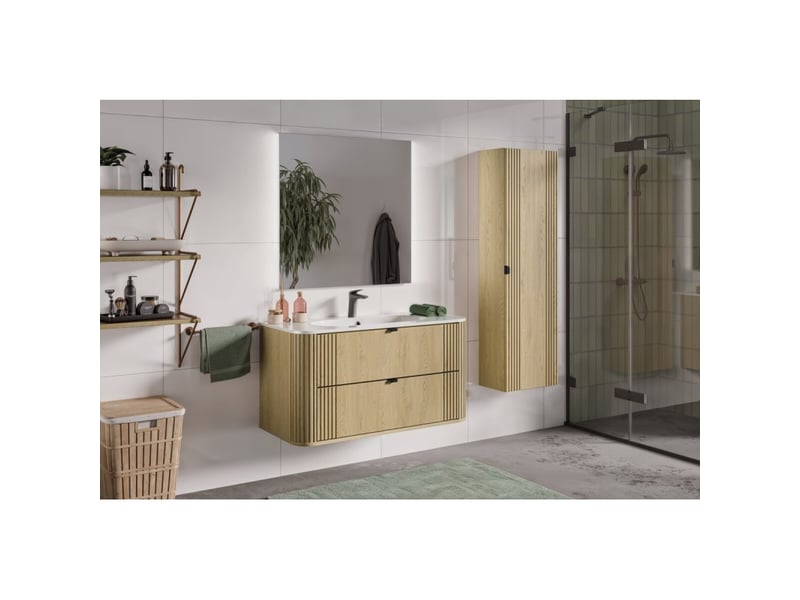  Ensemble de salle de bain kori : meuble sous vasque 100cm + vasque à encastrer  - Conforama B