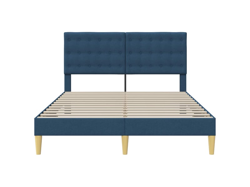  Lit double- lit adulte -  cadre de lit avec tête de lit bleu 120 x 200 cm tissu  - Conforama C