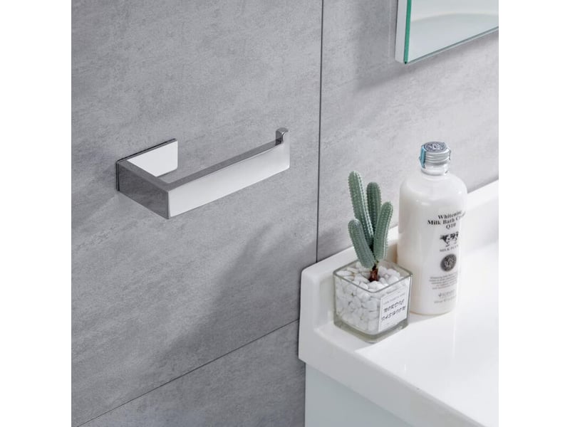  Porte-rouleau de papier toilette sans perçage - en acier inoxydable chromé 304 - perçage  - Conforama D