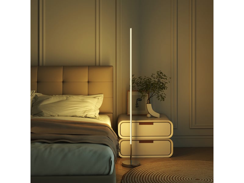  Lampadaire led pour salon avec température de couleur réglable, convient également pour la chambre et le bureau, 20 x 20 x 150 cm  - Conforama D