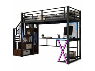 Lit mezzanine 90x200 cm    coloris noir