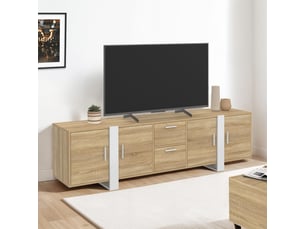Meuble tv coloris bois clair 180 cm <strong>ID MARKET</strong>  <strong></strong>