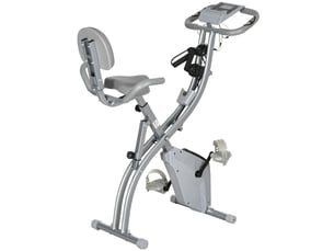 Vélo d'appartement pliant 8 niveaux de résistance magnétique dossier selle réglable poignées ergonomiques noir gris