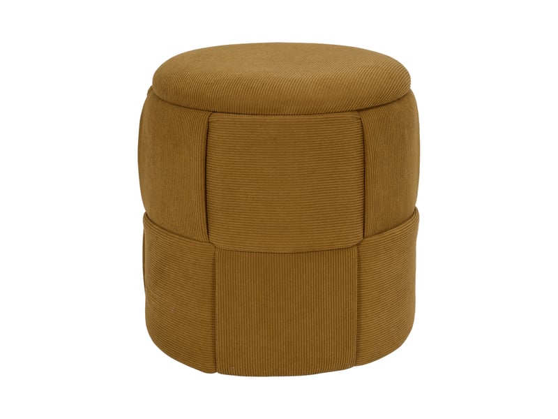 Pouf - home deco factory - jules - rangement - tressé - jaune  - Conforama A