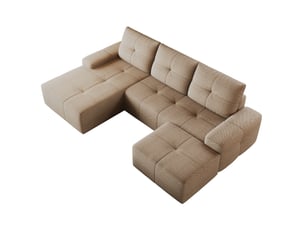 Canapé d'angle compressé gauche fixe MODFU  4 places Tissu Kaki