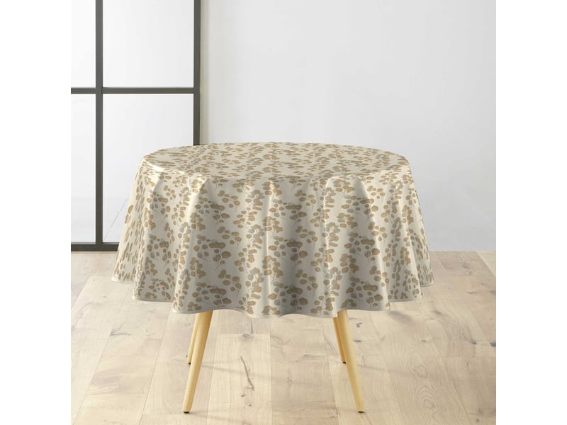  Nappe toile cirée ronde butinette 160cm naturel  - Conforama A