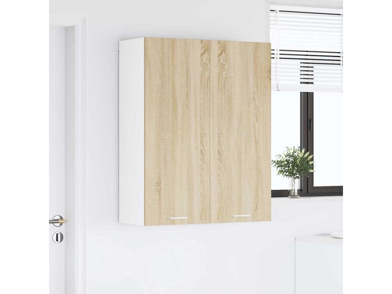  Meuble de rangement cuisine, armoire suspendue chêne sonoma 80x31x100cm shl7141  - Conforama D