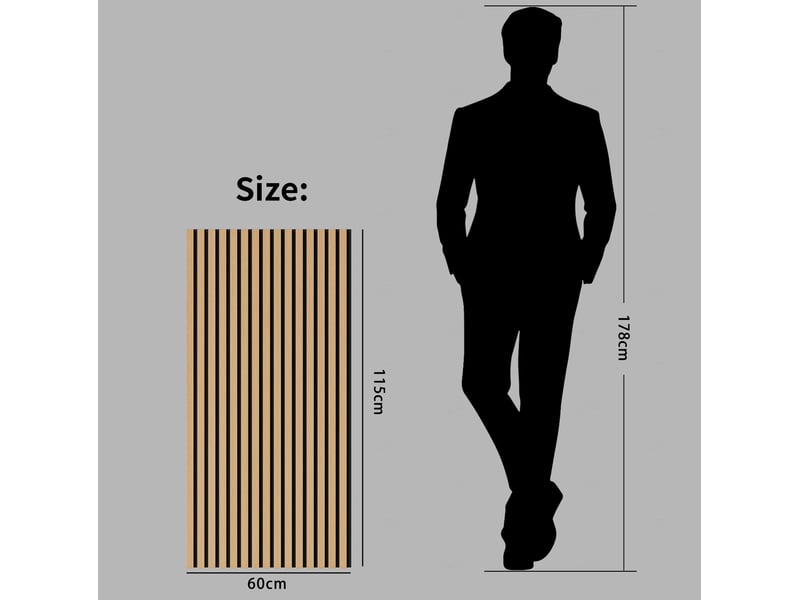  Panneaux muraux acoustiques 115 x 60 cm blanc chêne, mdf et polyester, lot de 4 pour murs et plafonds  - Conforama C