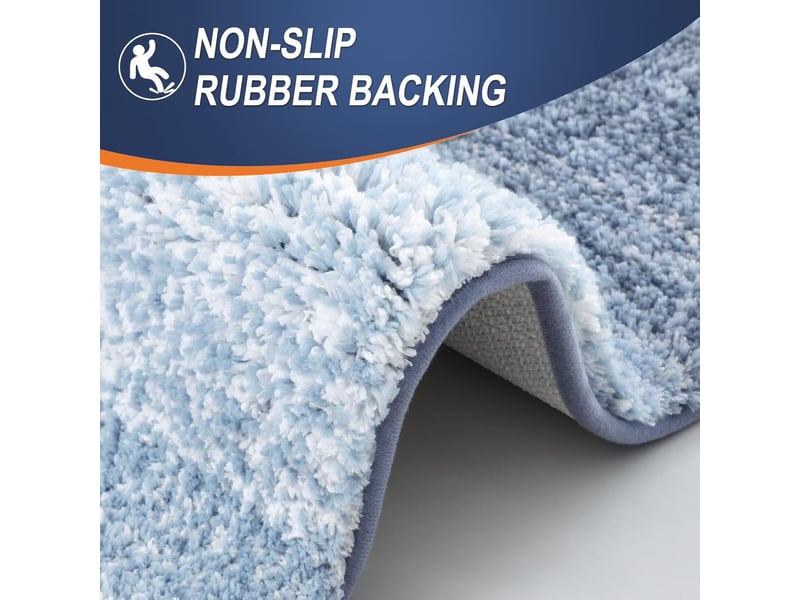  Tapis de bain en microfibre antidérapant - 24 x 36 pouces - bleu  - Conforama E