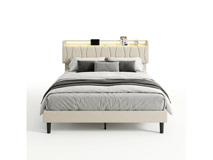 Lit 2 places 140x200 cm YELENARO coloris beige