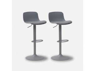 Lot de 2 tabourets de bar hauts pivotants et réglables samoa - gris