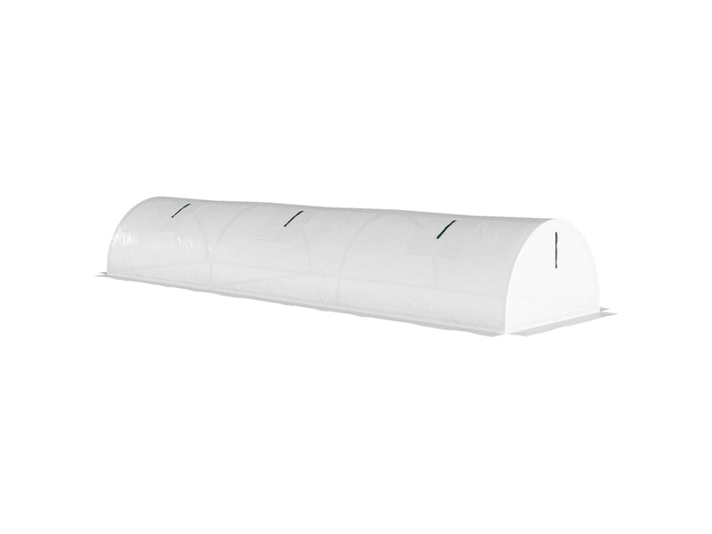  Serre tunnel en aluminium avec fenêtre en filet, résistante aux uv, film plastique, 300 x 80 x 45 cm, blanche  - Conforama B
