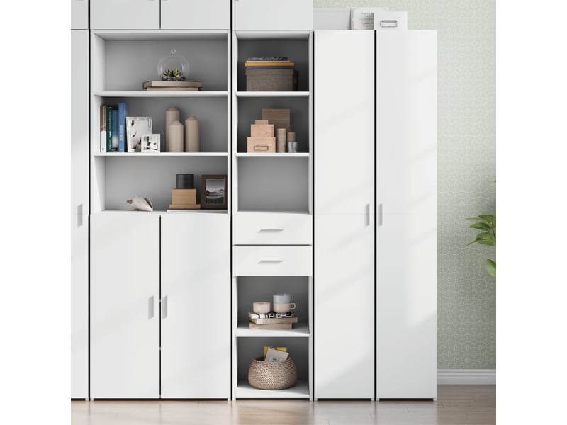  Buffet haut - bahut - meuble de rangement blanc 40x42,5x185 cm bois d'ingénierie  - Conforama B