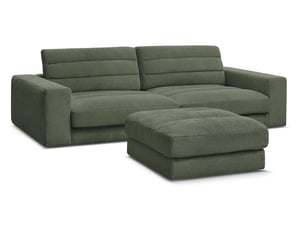 Canapé droit fixe BOBOCHIC SIERRA 4 places Tissu vert