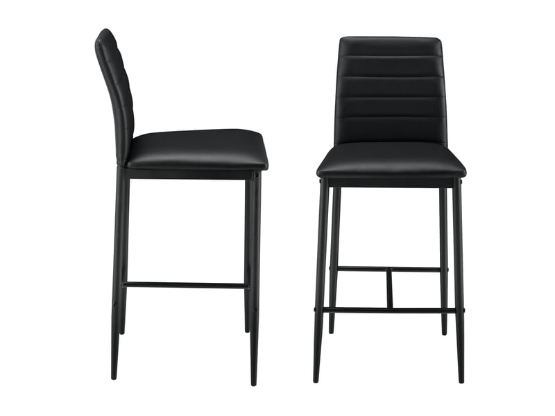 Tabourets De Bar Avec Dossier - Lot De 2 | Similicuir Turquoise | Design Moderne | Repose-Pieds Chrome