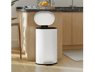 Poubelle de cuisine 30 l 36,5 x 31 x 61 cm à pédale blanc crème