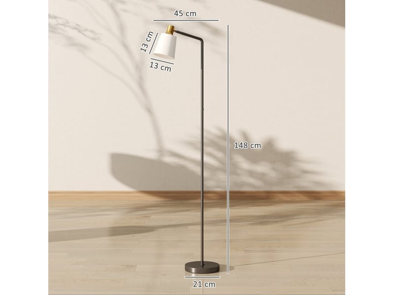  Lampadaire led 45x21x148 cm noir en plastique, tête orientable à 350° et 3 températures de couleur  - Conforama C