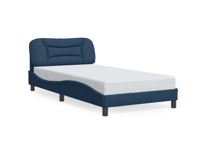 Lit simple- lit adulte -  cadre de lit sans matelas hvar bleu 100x200 cm tissu  - Conforama A