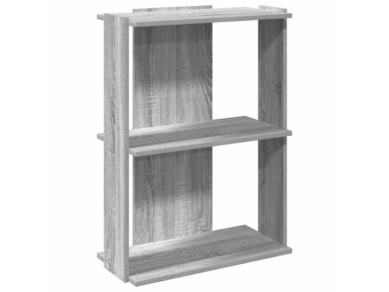  Bibliothèque 3 niveaux, armoire à livres sonoma gris 60x30x80cm bois d'ingénierie  - Conforama A