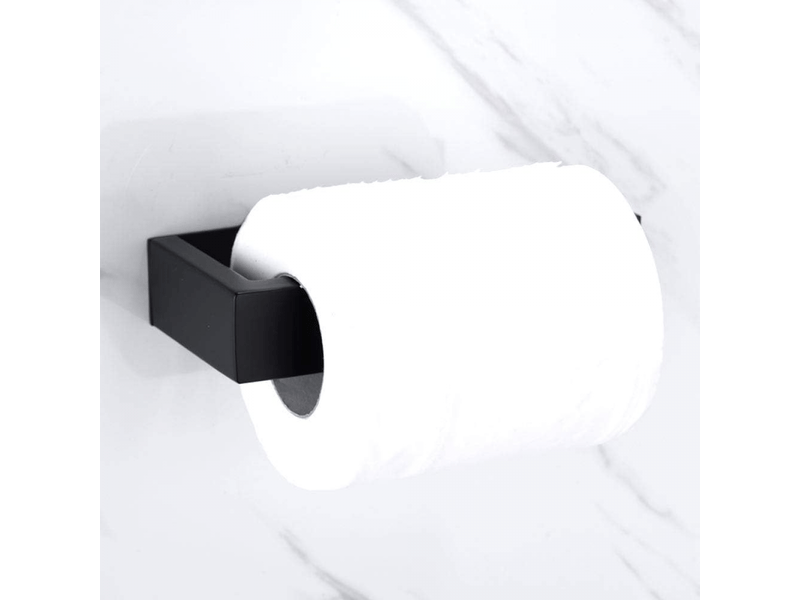  Porte-rouleau de papier toilette auto-adhésif noir en acier inoxydable 304, sans perçage.  - Conforama B