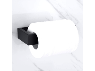 Porte-rouleau de papier toilette auto-adhésif noir en acier inoxydable 304, sans perçage.