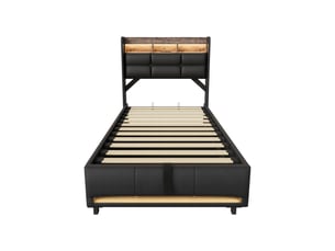 Lit coffre 90x200 cm   DreamMespace coloris noir