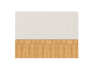 Armoire 12 portes 270x50x202 cm avec 3 tiroirs en mdf gris clair et chêne clair, 3 tringles à vêtements, grand rangement pour chambre