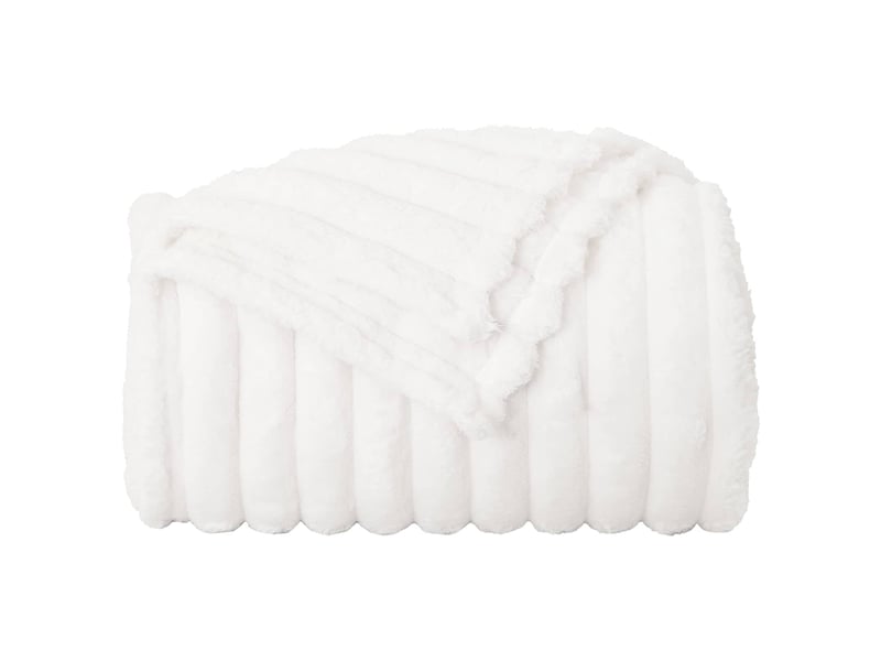 Plaid canapé blanc 150x130 cm 0.45 kg polaire - Conforama D