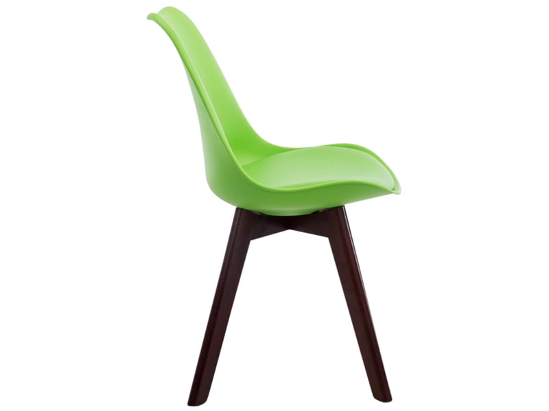 Lot de 4 chaises de salle à manger en similicuir et plastique vert et bois marron foncé style scandinave 10_0008813 - Conforama D